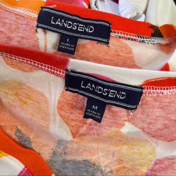 Lands End 100% Cotton Bright Floral Short Sleeve Tee NWT Sizes Medium & Large - Picture 7 of 9